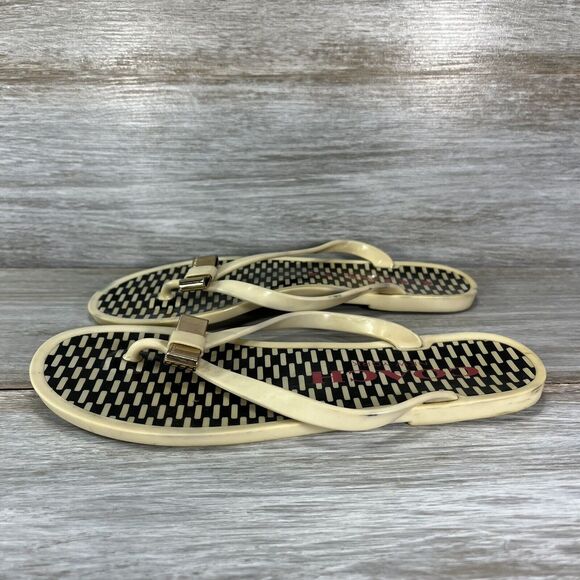 Coach Women’s Landon Cream Off-White Thong Jelly Flip Flops Sandals Size 6 B - Picture 1 of 9